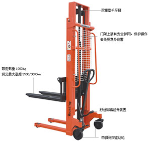 雙級門架手動液壓堆高車2